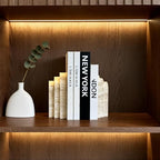 1 Piece Modern Travertine Bookend, Arched Design, Natural Stone Book Holders for Desk and Shelf (Travertine - 1 Piece) - color: Travertine - 1 Piece
