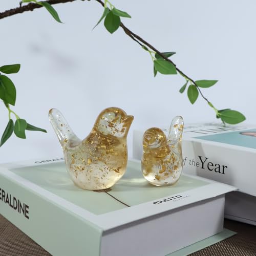 Birds Statues Home Decor Figurine - Modern Style Sculpture Decorative Ornaments for Living Room, Bedroom, Office Desktop, Cabinets - color: Gold
