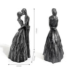 Black Couple Embracing Resin Figurine, 7.9" H, Romantic Gifts for Him & Her, Faux Black Wrought Iron Finish, Engagement Anniversary Wedding Keepsake Home Decor - style: Black Couple Embrace