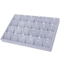 Mornajina 24 Grids Stackable Jewelry Tray Organizer with Removable Dividers, Velvet Jewelry Display Tray for Earrings Necklaces Bracelet Rings Display Showcase - Grey - color: Grey