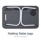 Nestl Foldable Lap Desk - Portable Laptop Stand for Bed, Couch, Work, Reading & Writing - USB Ports, Small Laptop Tray, Black - size: Premium Small