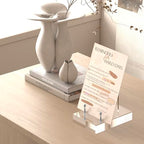 Acrylic Easel Display Stand with Adjustable Silver-Toned Hardware for Pictures, Crystal Clear Acrylic Stand with Floating Appearance for Cookbook, Invitation and Plates