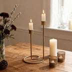 Modern Twisted Metal Candle Holder, Gold Taper Candlestick Centerpiece for Table Décor, Wedding, Holiday & Housewarming Gift - size: Size B