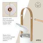 Umbra Bellwood Toilet Paper Stand Holder with Reserve Storage Compartment for 3 Rolls