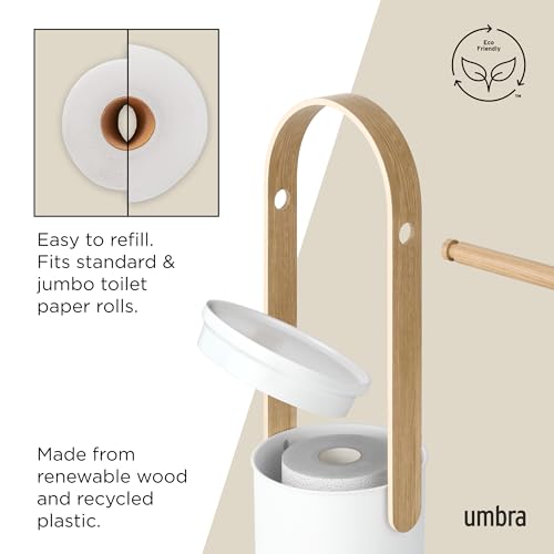 Umbra Bellwood Toilet Paper Stand Holder with Reserve Storage Compartment for 3 Rolls