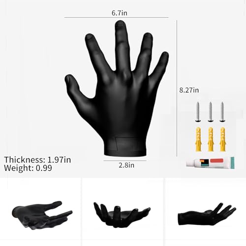 Basketball Holder, Hand Sculpture Ball Holder Wall Mount Art Decor Stand Basketball Storage Rack Organizer Display Case Man Cave for Football Soccer Gifts for Him Men Boys Gamers