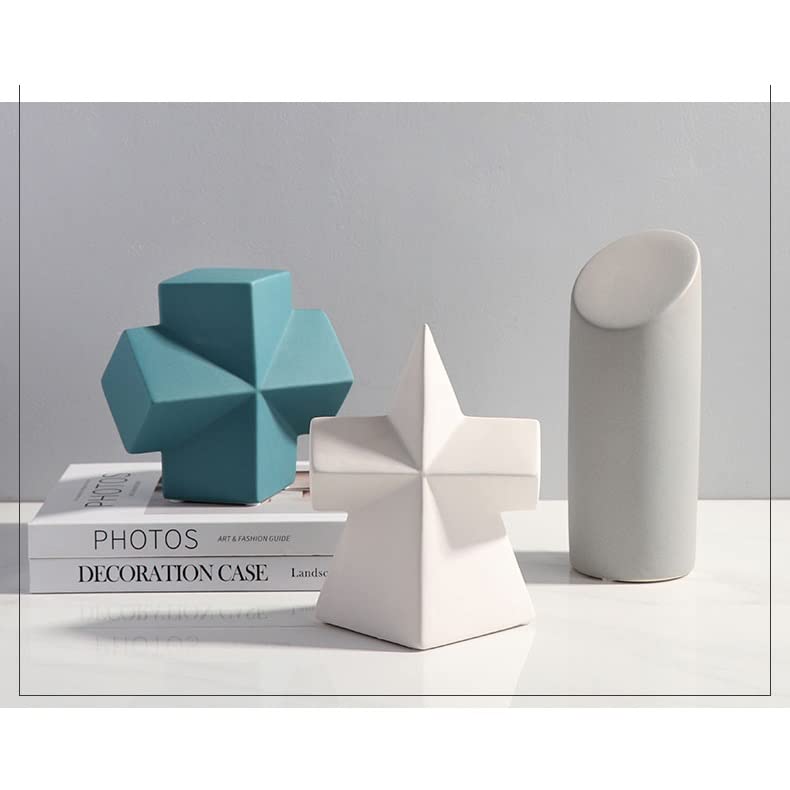 Sculpture Simple Modern Cylinder White Three-Dimensional Ceramic Table Top Decoration TV Cabinet Porch Interior Decoration Decoration