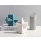 Sculpture Simple Modern Cylinder White Three-Dimensional Ceramic Table Top Decoration TV Cabinet Porch Interior Decoration Decoration