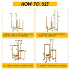 4 Tier Plant Stand Indoor Outdoor, 31 Inch Tall Metal Plant Shelf Waterproof, Plant Holder with Folding Design For Home, Living Room, New Upgrate Gold - color: Gold