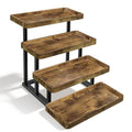 4 Tier Cupcake Stand, 15.7" Large Wooden Serving Tray for Party Food Display, Rustic Tiered Tray Decor Capable of Dessert Table & Perfume Organizer, with Sturdy Metal Frame - size: 15.8" x 7.9" x 16.5"