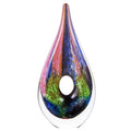 Luxury Lane Hand Blown Abstract Hollow Tear Drop Sommerso Art Glass Sculpture for Home Decor 14 inch Tall Centerpiece Table Decoration - size: 14" tall