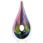 Luxury Lane Hand Blown Abstract Hollow Tear Drop Sommerso Art Glass Sculpture for Home Decor 11.5 inch Tall Centerpiece Table Decoration - size: 11.5" tall