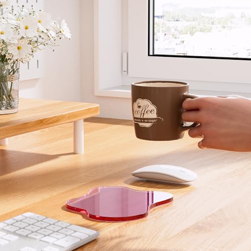 Acrylic Coaster Decorative Plates, Irregular Bar Drink Coaster,Perfect for Tabletop Protection and Accessories Display. - color: Pink