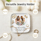 Crisky Best Friend Birthday Gifts for Women, Friendship Gifts for Women, Trinket Ring Dish Jewelry Tray for Friend Her Sisters Besties Long Distance Graduation Gift Ideas, Square - style: Friend - Friendship is Endless