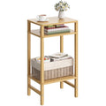 YUFAM Side Table End Table Tall Night Stand 3-Tier for Living Room Bedroom Bathroom Office Furniture Natural - color: Natural, size: 3 Tier