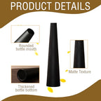8.5" Black Frosted Ceramic Bud Vase - Conic Single Stem Flower Vase for Home Table Office Desk Decor Slender Minimalist Centerpiece