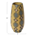Bloomingville Hand Painted Stoneware Vase with Pattern, Lavender and Sand