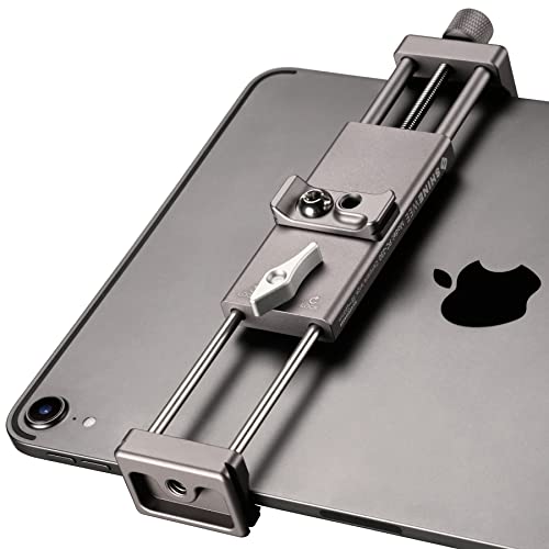SHINEWEE Full Metal Tablet Tripod Holder - Compatible with iPad mini/Air/Pro | 1/4" Screw & Arca-Swiss Dovetail Mounts | Universal Tablet Clamp Adapter