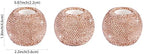 Vixdonos Round Resin Rhinestones Candlestick Holders Set of 3 Ceramic Candle Holder Bulk for Taper Candles,Rose Gold - color: Rhinestones-rose Gold
