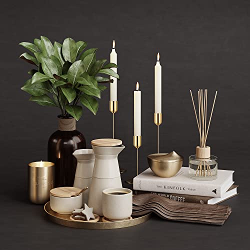 Gold Candle Holder Candlestick Holders Set of 6 Taper Candle Holders, Decorative Metal Candle Sticks Long Holder for Table Centerpieces, Wedding, Dinning, Party - size: Set of 6