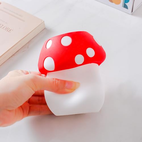 Silicone Pen Holder Cactus Pencil Holder Cute Pens Cup for Desk for Kids Office Decor Desk Accessories Pen Pot Desk Organizer (Red Mushroom) - color: Red Mushroom