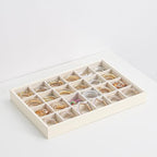 Stackable Jewelry Organizer Tray For Drawers,White Leather Small Earring Storage Tray,Bracelet And Necklace Display Box,Jewelry Ring Display Case (Creamy White 24 Grids) - style: Creamy White 24 Grids