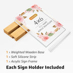 MaxGear L/T Shape Acrylic Sign Holder, 4 X 6 Clear Table Display Stand with Wooden Base, Flyer Menu Holder Photo Frames Paper Stand for Office, Wedding, Restaurants, Hotels 3 Pack - size: 4''x6'', style: 3 Pack