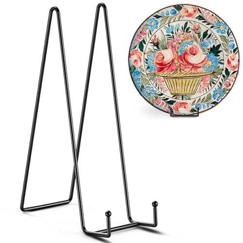 TR-LIFE 14 Inch Black Metal Plate Stand (3 Pack) - Heavy Duty Display Easel Holder for Large Picture Frames, Plates and Signs - size: 14 Inch