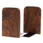 TILISMA Wooden Bookends for Shelves | Walnut Book Stopper for Bookshelves | Modern Wood Bookends for Shelf | Small Book Ends to Hold Firmly | Unique Transportable Separator for Bookshelves (Pair) - size: Pair