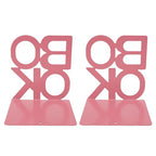 Decorative Bookends Book Ends Books DVDs CD Holder Video Game Organizer for Home Shelves Office School Study Metal Bookends Heavy Duty Non Skid Decorative (Pink) - size: Pink