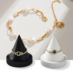 Microfiber Single Bracelet Bangle Display Stand Jewelry Bracelet Bangle Cone Display for Selling(Black) - color: Black