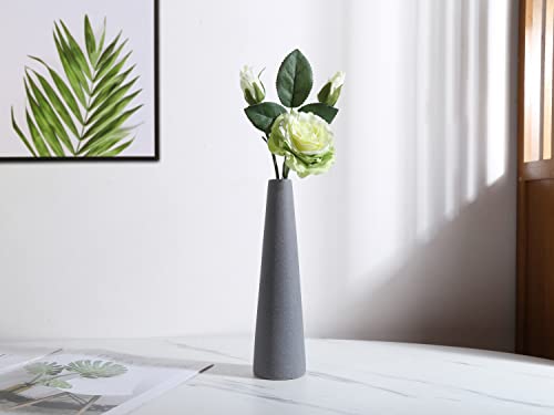 Ceramic Vases, Modern Home Decor Ceramic Vase, Frosted Porcelain vase, Grey Minimalist vases,Living Room Decoration，Ideal Shelf, Best Decoration. (Grey) - color: Gray