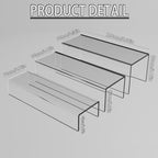MerryNine Acrylic Risers, 6 Pcs 2 Set 8.6”L Clear Display Stand, Rectangular Acrylic Display Risers, Transparent Pop stand for Cupcakes, Figures, cosmetics, Retail, Shoe Showcase, Collectibles Display