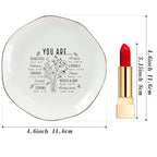 God Says You Are Beautiful Ring Dish – Christian Ceramic Jewelry Tray for Women, Inspirational Bible Verse Trinket Holder Gift for Her, Religious Baptism Gift - color: You Are Beautiful