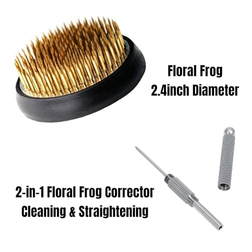 Japanese Classical Ikebana Vase Kit, Minimalist Ceramics Flower Pot Flower Shallow Container with 2.4inch Flower Frog and 2-in-1 Flower Arrangement Kenzan Needle Straightening Tool - color: Glaze Color