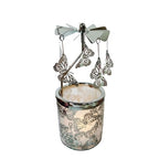 Carousel Rotary Candle Holder Spinning irthday Gifts for Women, Mom, Wife, Girlfriend, Sister, Her, Metal Windmill Tea Light for Female Friends, (Silver Butterfly) - color: Silver Butterfly