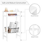 YUFAM Side Table End Table Tall Night Stand 3-Tier for Living Room Bedroom Bathroom Office Furniture White - color: White, size: 3 Tier
