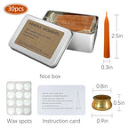 Mini Taper Candle Meditation Candles,Pumpkin 20 Minute Prayer Candlestick Dripless Beeswax Candles with Brass Candle Holder for Yoga & Spiritual Rituals,30-ORABRO - color: MCBEE30PC-ORABRO