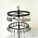 Double layered jewelry storage stand, earrings and necklaces storage