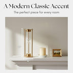 Cromwell Hourglass Decorative Object – Glass & Metal Modern Accent for Home Decor, Elegant Statement Piece – Artistic Shelf Styling & Coffee Table Decor for Office & Living Room – 12", Gold
