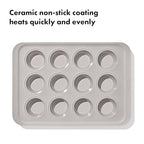 OXO Good Grips Non-Stick Pro Ceramic Coated Metal Bakeware 12 Cup Muffin Pan – Biscuit - color: Biscuit, size: Muffin Pan