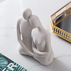 Mowtanco Couple Figurines – Modern Ceramic Sculpture for Home Decor, Living Room, Bedroom, Shelf, Office, Coffee Table – Abstract Collectible Statue Gift for Wedding or Anniversary