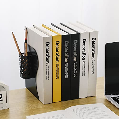 Adjustable Book Ends for Heavy Books, Metal Expandable Bookends for Shelves, Book Organizer Stopper Holder for Desk, Kids Room, Classroom, Office, Library (Black) - color: Black