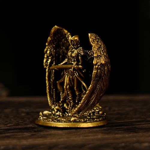 CHOVY 100% Solid Brass Archangel Statue with Spread Wings - Handcrafted Divine Sculpture, Vintage Celestial Decor, Collectible Religious Art Piece, Sacred Altar, Inspirational Gift for Believers - style: Archangel
