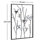 Lechesis Metal Birds on Branches Wall Art Decor Sculptures - 25" x 29 1/2"