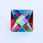 CMY Cubes The Aether (30mm) - Cyan, Magenta & Yellow Polyhedron - Subtractive Color Mixing Optical Octahedron - Teaches Subtractive Color Mixing - Educational, Physics & Kinetic Art Desk Object, STEAM