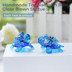 HDCRYSTALGIFTS 2.5'' Blown Glass Sea Turtle Figurines Gift for Women, Handmade Glass Sea Animals Collection, Dollhouse Miniatures - color: Sea Turtle