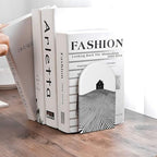 Simple House Silhouette Line Minimalist Bookends for Shelves 2 Pcs Wooden Book Stopper Organizer for Home Office Libraries