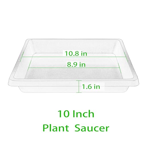 Square Plant Saucer 10 Inch 4 Pack, Plant Drip Trays and Flower Pot Saucers，Doubles Plant Water Catcher Tray, Plant Trays for Indoors No Holes, Plant Drainage Tray Saucers for Potted Plants - color: Brown, size: 10"(4Pack)