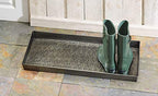 HF by LT Antlers Pattern Metal Boot-Tray, 30 x 13 inches, Antique Zinc Finish - color: Antlers Pattern, Antique Zinc Finish